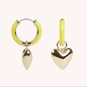 NWT Rebecca Minkoff Puffy Heart Enamel Huggie Hoop